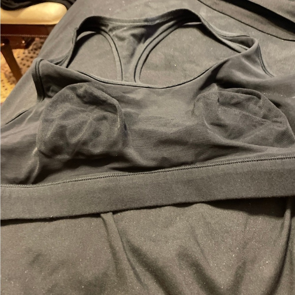 Black Strappy Sports Bra with Built-In Support